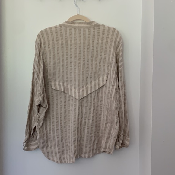 Joie long-sleeves striped woven button-down , sz L - Picture 3 of 4